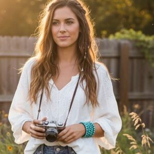 Victoria Emerson Turquoise Beaded Boho Wrap Bracelet
